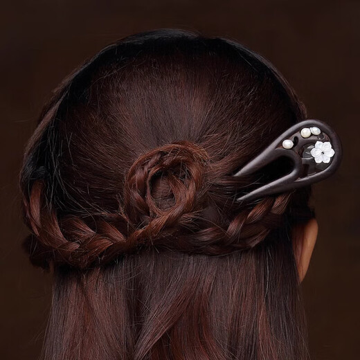 Fayouman U-shaped hairpin, ancient style hairpin, sandalwood hairpin, Chinese style, new Chinese style wooden hairpin, hairpin for girls gift, pearl Xiuyu wood U hairpin