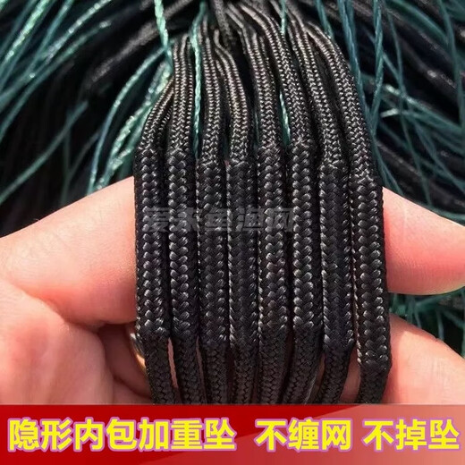 Imported soft silk rope wrapped fishing net three-layer sinking net 100 meters weighted non-wrapped net hanging net sticky mesh wire mesh fishing net 3 meters high 100 meters long 6-finger 0.19 green silk three-layer sinking net