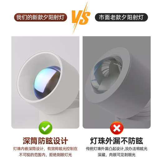 Zuoji Sunset Lamp Sunset Spotlight Embedded Porch Decoration Mural Lamp Corridor Ambience Light Wall Washer White Surface Mounted Sunset Lamp Sunset Lamp-Sunset Red 10 Watts