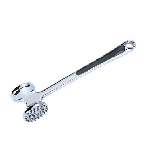 Feiyiya 304 stainless steel food-grade kitchen meat pounding double-sided household meat loosening hammer special meat hammer A rubber handle + horizontal style A small // solid /