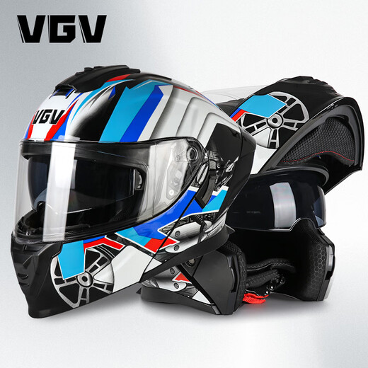 VGV motorcycle open-face helmet 3C certified men and women winter warm motorcycle three-in-one Bluetooth helmet engine black XL