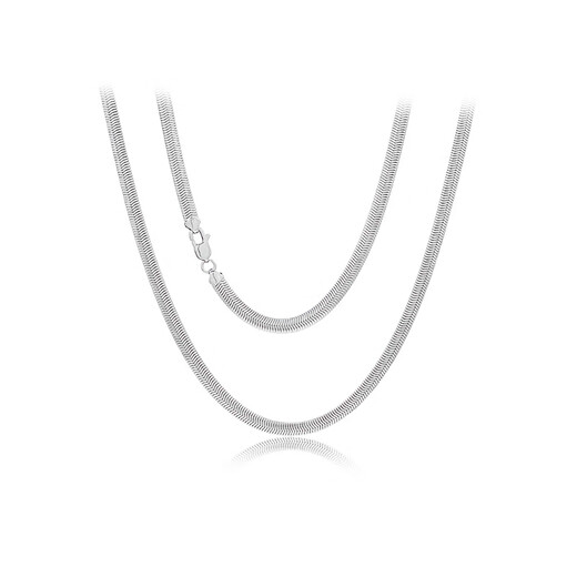 Zhaoliang PT950 platinum snake bone necklace for men and women platinum necklace clavicle chain plain chain gift gift 35.35g length 58cm width 4mm