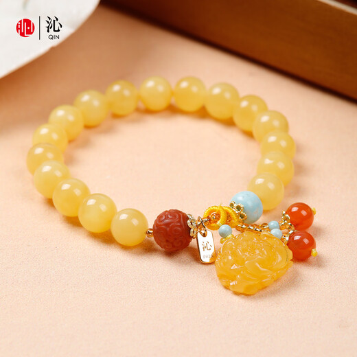 Qin Beeswax Bracelet Women's Southern Red Agate Turquoise Authentic DIY Bracelet for Mom or Girlfriend Gift 24 Solar Terms Series - Beginning of Autumn