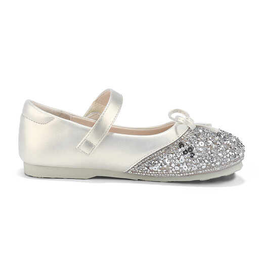Saturday Children's Shoes Children's Princess Shoes Spring New Girls Soft-soled Crystal Shoes Girls Fashionable Small Leather Shoes Casual Shoes Champagne Rice 31 Shoe Inner Length 19.5cm/Suitable for Feet Length 18.7cm