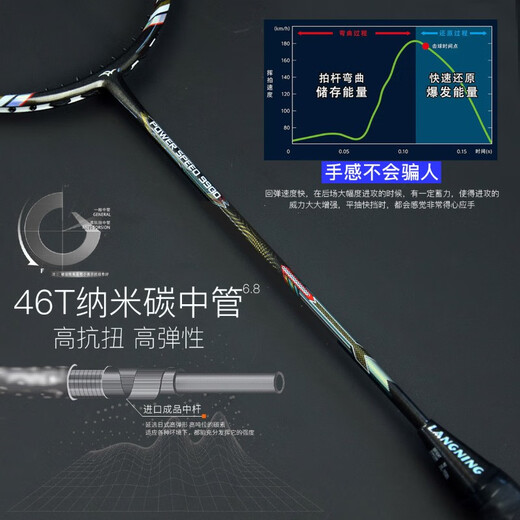 Conmash Ronning High-End-Badminton-Schläger mit Badminton-Schläfen mit Full Carbon 4U-Männern Ultra-Licht 5U-Frauen-Offensive PS9900 4U WV9000 (Tungsten-Muster-Braid) fertiggestelltes Schuss