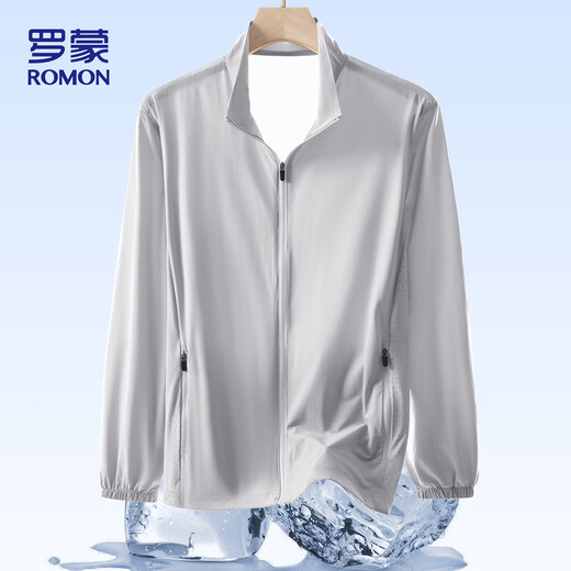 ROMON ice silk quick-drying sun protection jacket men's thin jacket outdoor breathable outdoor fishing men's wear ZH83556 light gray L