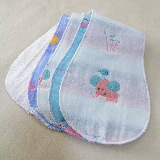 Oikulta baby waterproof diaper diaper pad pure cotton gauze washable baby supplies meson newborn summer peanut type 8-layer waterproof model-random color-+free two pieces 6 pieces 46*16 cm