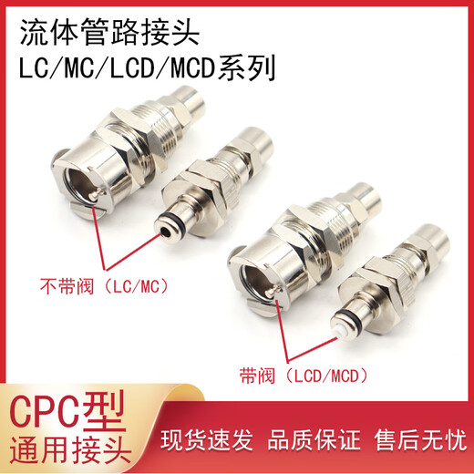 CPC型穿板快拧公母金属流体管路连接快速接头LCD12004 LCD12006 LC40004  无阀