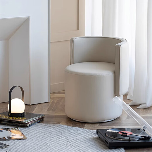 Shantou Lincun Bedroom Light Luxurious Makeup Stool Pulley Master Bedroom Dressing Stool Chair Simple Backrest Dressing Stool Beige Bright Star Velvet 360 Rotation