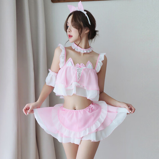 
Long night man sex underwear women's sexy cute uniform seductive passion maid outfit 1283 black one size (80-120Jin [Jin equals 0.5 kg])
