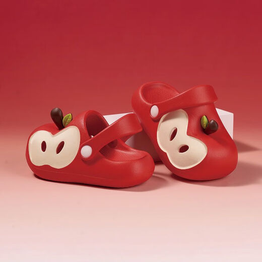 G.duck Little Yellow Duck Children's Apple Slippers Boys' Summer Parent-child Crocs Non-slip Indoor Bathing Girls' Sandals and Slippers Pink New Material Upgraded Version_Shock Absorbing Anti-Slip Sizes 38-39/Inner Length 24.0cm