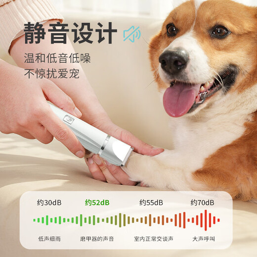 XMSJ Puppy Shaving Multifunctional Electric Clipper for Dogs and Cats to Cut Foot Hair and Repair Magic Shaving Set Upgraded Long Battery Life Pearl White 4-in-1