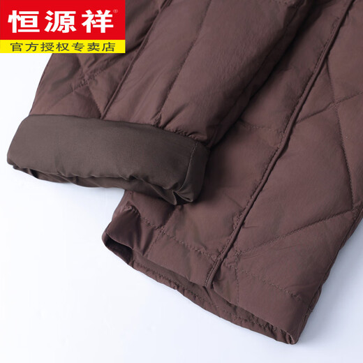 Hengyuanxiang down pants for women in winter, fashionable and warm for middle-aged and elderly mothers, thickened high-waisted elastic straight loose casual cotton pants, brown (white duck down) high quality 2XL (suitable for 140-155 Jin Jin equals 0.5 kg)