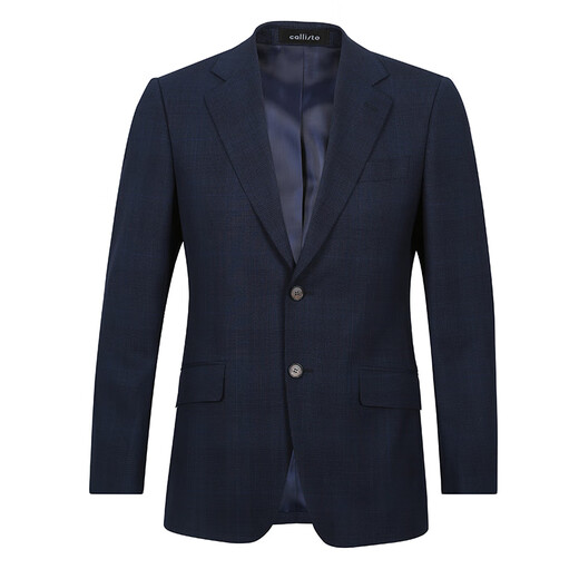 Callisto Worsted wool segment dyed mixed yarn dark plaid spring and summer men's suit trousers and vest three-piece suit dress navy 175B suit 48B