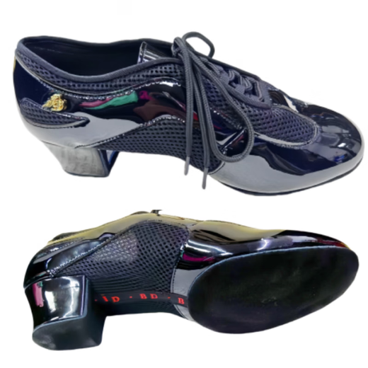 Betty Dance Shoes AM-2 Unisex Latin Dance Modern Dance Shoes National Standard Dance Shoes Heel Height 2cm Soft Sole Indoor Imported Patent Leather 2cm Heel 1 Size Too Small Indoor Sole 39