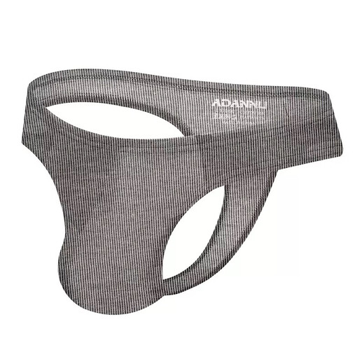 Adano tight sexy low waist men's thong hip lifting cotton sports breathable single thong farmers gay passion pants gray XL