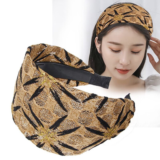 Tianzhuge Hairband Covers White Hair Wide-Brim Women's Summer 2025 Versatile Outing Korean Pressed Hairpin Ultra-Wide Headband Internet Celebrity Hairband Black