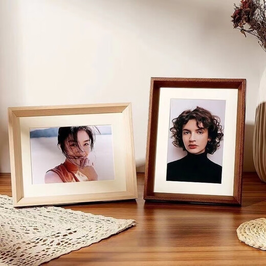 Wooden photo frame for setting up photo frame six, six, seven, eight, eight, ten, 10-inch A4 photo frame, calligraphy picture frame for wall hanging, versatile and atmospheric, wood color (with cardboard) A4-inch inner diameter 21cm*29.7cm (can be placed horizontally or vertically)