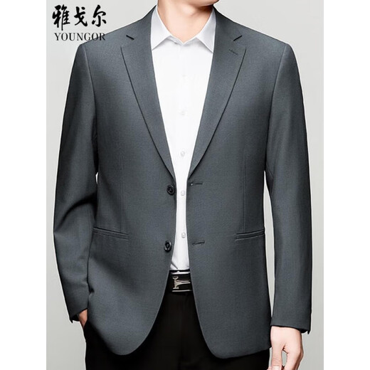 雅戈尔旗舰官方店西服中年男士商务休闲桑蚕丝单西春秋季免烫薄款西装外 6630咖色 S 165 (100-118斤)