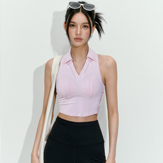 LULULMCCTN sports vest for women with chest pad, new sleeveless Pilates professional fitness yoga top, black L