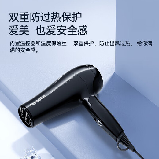 FLYCO hair dryer, household high-power negative ion hair dryer, hair care, strong wind, quick drying, light, compact, portable, professional salon hair dryer, 2000W high power, foldable FH6231