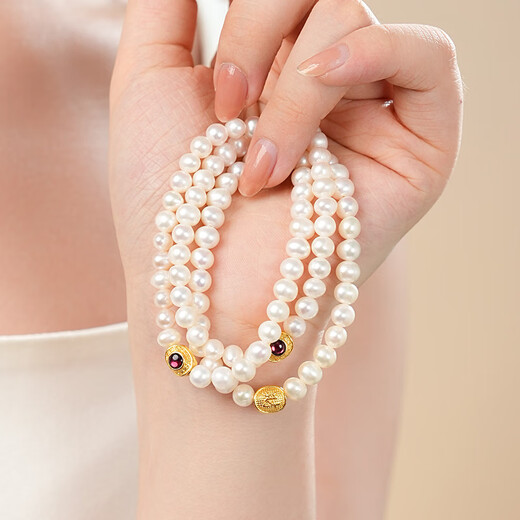 Dara natural freshwater pearl bracelet for women, garnet bracelet for mother, Chinese Valentine's Day gift, pearl bracelet for girlfriend
