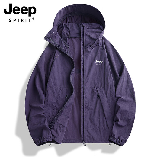 JEEP SPIRIT Jeep's new ice silk sun protection jacket for men and women, spring and summer outdoor fishing thin sun protection fashionable versatile jacket 9617 light military green XS recommended 95-105Jin Jin equals 0.5 kg