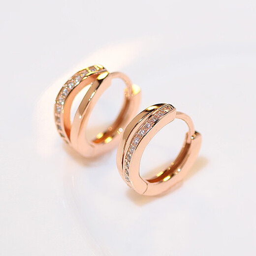 Core luxury wave rhinestone earrings for women, pierced earrings, 2025 new style earrings for sleeping, no need to take off, anti-clogging, fashionable earrings, a pair of earrings