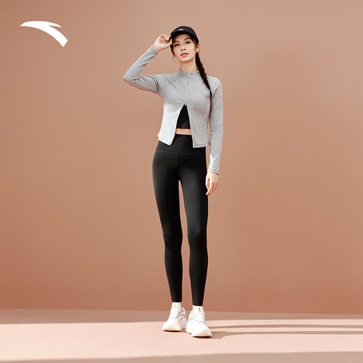 ANTA Thin Velvet丨Shark Yoga Pants Women's New Winter High Waist Hip Lift Slimming Windproof Warm Leggings Trousers