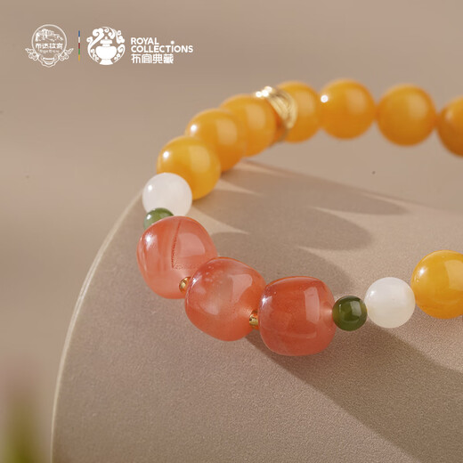 Potala Palace Beeswax Sichuan Material Nanhong Bracelet Women's 925 Silver Yellow Wealth Accessories Wenwan Plate Play Transfer Bead Bracelet Birthday Gift