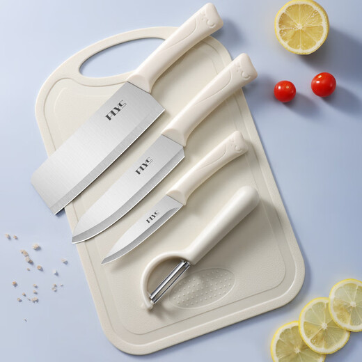 Ensemble de couteaux Palice Couteau de cuisine domestique Planche à découper Ensemble de trois pièces Couteau à fruits de cuisine Couteau à trancher Couteau d'office Ensemble complet d'outils complémentaires pour aliments pour bébés