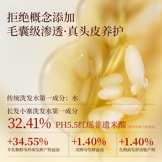 Changfa Xiaozhai Intangible Oil Control Rice Water Shampoo 400g Nourishing, fluffy and smooth shampoo and gel for men and women, fluffy care combination, shampoo + hair lotion