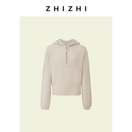Zhizhi knitted suit, hooded zipper top, versatile straight pants, mid-length skirt, autumn and winter Qihuami (Yan Qiyun)-Top S