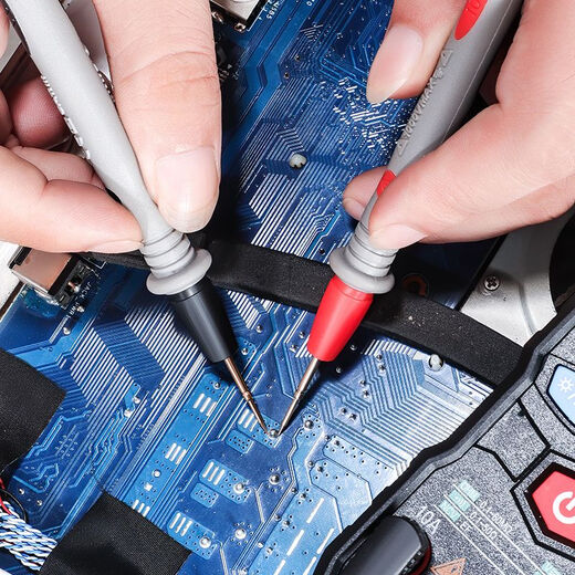 BEYZK万用表表笔特尖探针通用试电笔数字高精准硅胶线测试笔表配件 万用表黑色款DT9207+加强款表笔