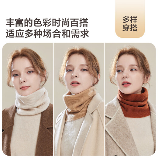 JIUMU Cashmere Warm Scarf Women's Autumn and Winter Thickened Cold-proof Neck Protector Women's Neck Cover Winter Wool Scarf Women's Winter