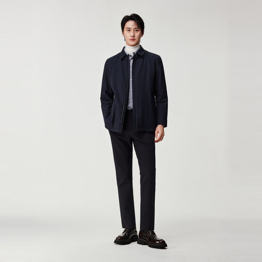 JOEONE Shopping mall same style fur goose down lining rabbit fur lining men's warm executive jacket slim fit + solar eclipse blue + FF1560812 L 175/96A(50)