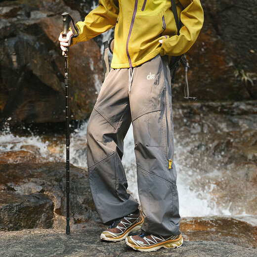 Dingfengbaoluo mountain outdoor overalls men's autumn loose straight three-proof mountaineering pants ZW37 graphite gray L