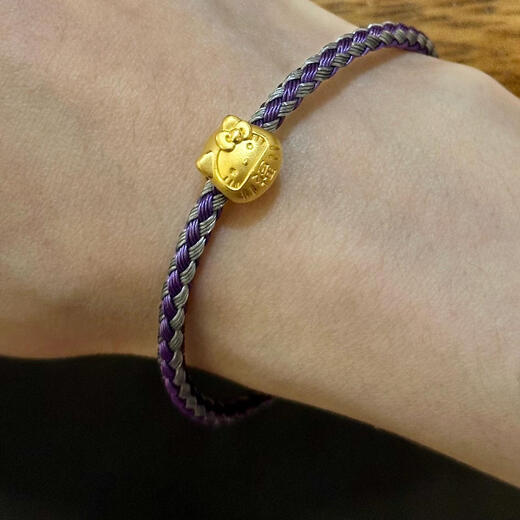 Chili's new pure gold 999 hellokitty bracelet gold lucky cat bow transfer beads to send to girlfriend as a Chinese Valentine's Day gift Main picture bracelet