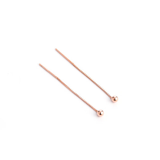 Fat Donglai same style 18K gold ear wire tassel female 18k rose gold plated 925 silver gold mini beanie short earrings rose gold 4 cm mini small beanie ear wire
