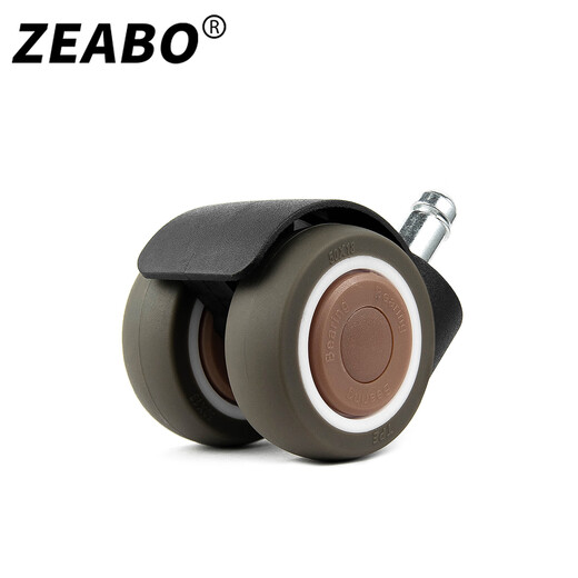 Zuobo caster 2-inch swivel chair universal wheel circlip 11mm with bearing soft light TPE wheel surface brown 5 pieces