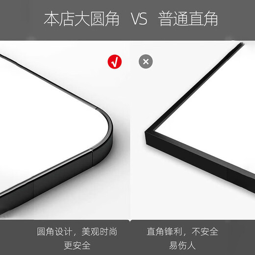 穿衣镜 全身落地镜试衣镜家用防爆壁挂衣帽间铝合金网红大镜子 经典黑150*40【壁挂+落地】