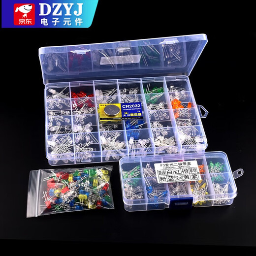 3MM/5MM light emitting diode package LED lamp bead component package red green orange yellow blue white mist bag/box 5mm LED 5 kinds of bags