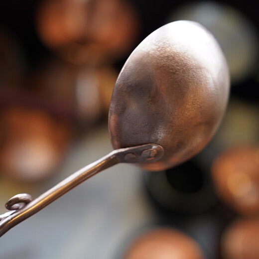 Shuangshan (SHIMOYAMA) handmade Japanese brass rice spoon household spoon coffee spoon dessert spoon watermelon spoon copper spoon Korean style copper spoon head copper handle