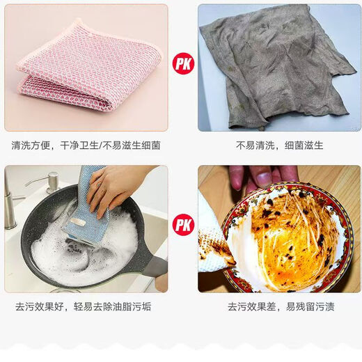 Dishwashing cloth grid non-stick oil cleaning silver coconut shell rag kitchen stove dishwashing pot cleaning coconut shell rag 18*19cm 1 piece