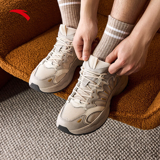 Anta Lin Xiaojun's same style Meteorite 3丨Mesh training shoes, comfortable retro dad shoes sneakers 112538851 Men's style mud sand gray/iron man gray/light brown 6 36 (female)/40 (male)