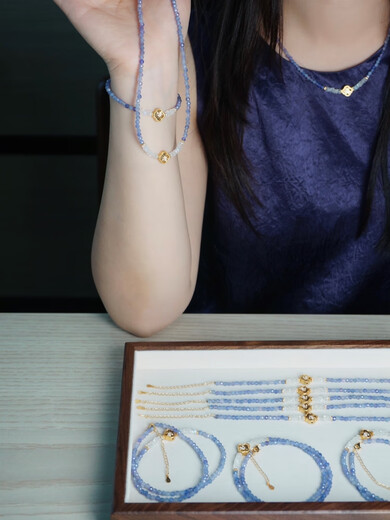 DYAITanya Original Phalaenopsis Natural Tanzanite Necklace Women's Clavicle Chain Niche High-end Jewelry Handmade Pendant Phalaenopsis Tanzanite Necklace 39+5CM