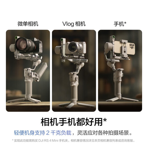 DJI RS 4 Mini estabilizador de mano Ruy Handheld Sigue Smart Start Anti-Shake Phate Mobile Phone Stand Handheld Handheld Micro-Single SLR Camera Vlog Estabilizador Rs 4 Mini Estándar [Pot de bote + Correa de hombro] Estándar oficial exclusivo estándar exclusivo