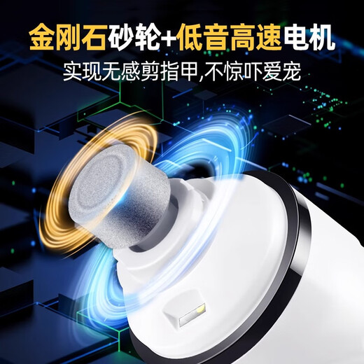 Sisikaka Pet Dog Electric Nail Grinder Dog Nail Clipper Cat and Puppy Beginner Special Teddy Polishing Artifact Nail Clipper Pet Nail Grinder LED Illumination Line