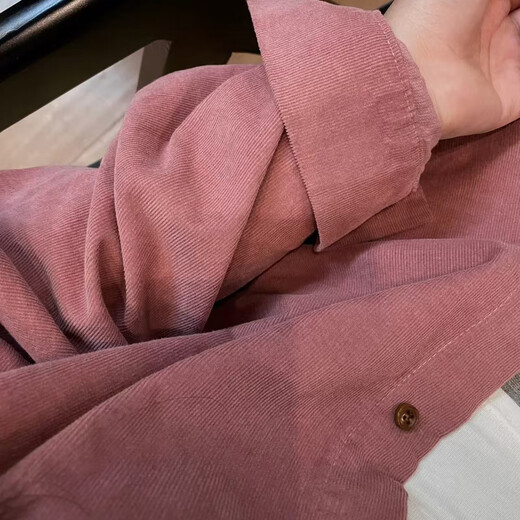 Jeanswest women's solid color shirt 2025 spring new top classic lapel trendy girl's shirt KF pink 8340 160/84A/M