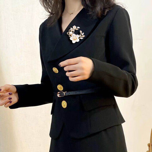 Jingkodi brilliant cherry blossom brooch natural freshwater pearl brooch suit coat collar mother-of-pearl flower corsage accessories none